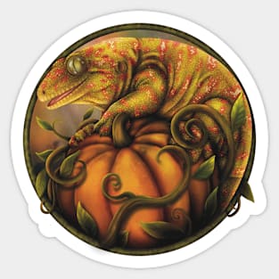 Leachianus Gecko on a Pumpkin Sticker